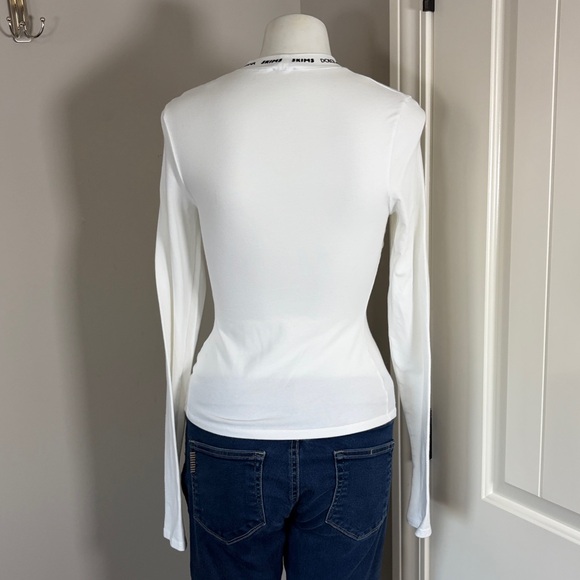 Dolce Gabbana x Skims White Fitted Long Sleeve Shirt Cotton Jersey Collab Sz M - Picture 6 of 11